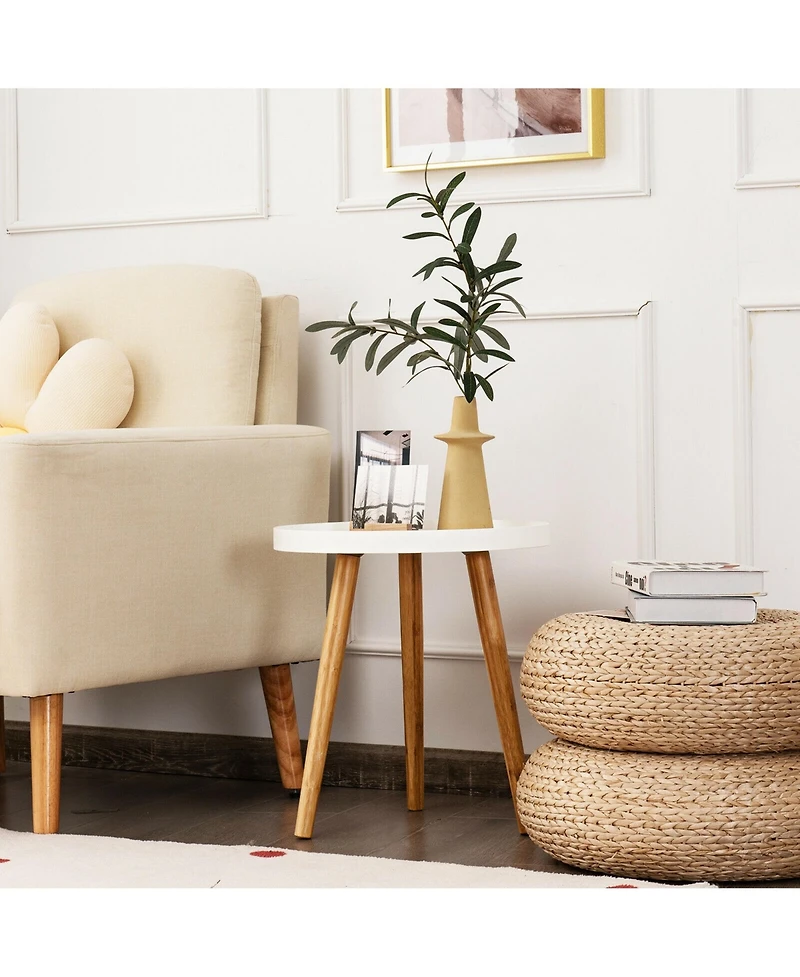 Gymax Set of 2 Round Side Table Sofa Coffee End Accent Table Nightstand Home