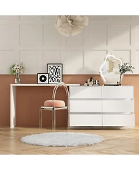 Homsee 6-Drawer L-Shaped Chest of Drawers with Rotatable Desktop