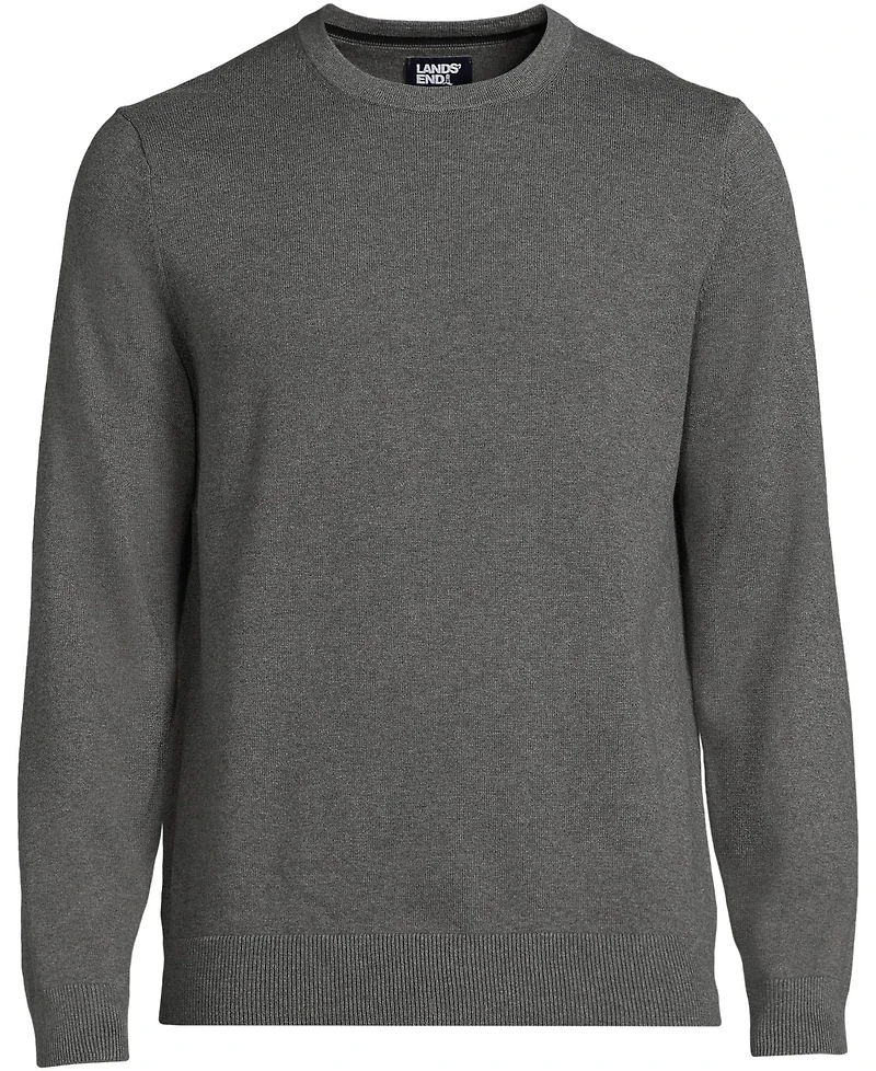 Lands' End Men's Fine Gauge Cotton Crew Neck Sweater