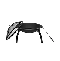 Slickblue 22" Four - legged Folding Iron Brazier Wood Burning Fire Pit Decoration for Backyard Poolside