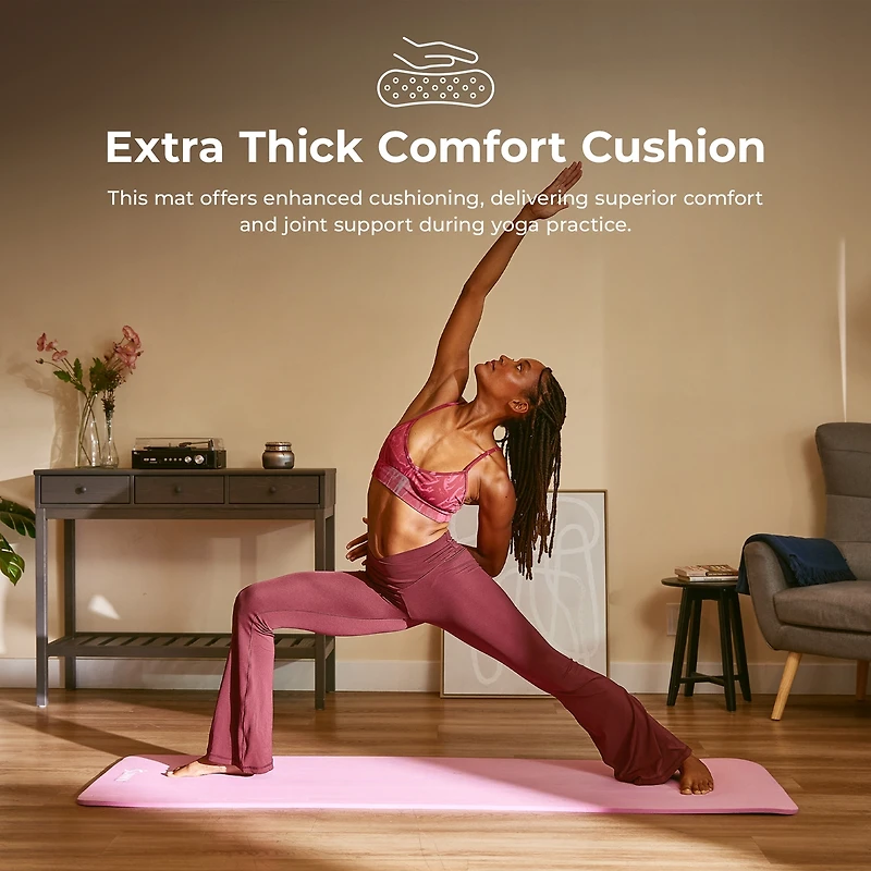 Sunny Health & Fitness Premium 1/2-Inch Extra Thick Exercise Yoga Mat Non-Slip