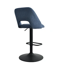 360° Swivel Fabric Stool,Set Of 2 Adjustable Barstools-Maison Boucle