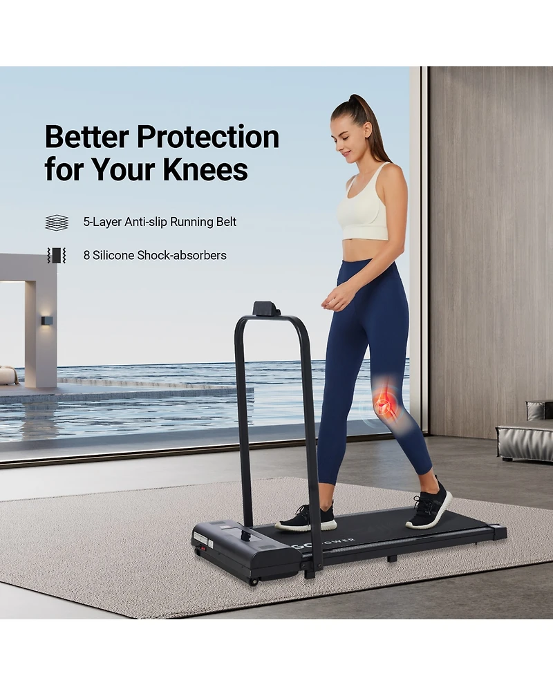 GoPowerBike GoFit Walking Pad Treadmill | with Remote Control | 6 Mile Max Speed 2-in-1