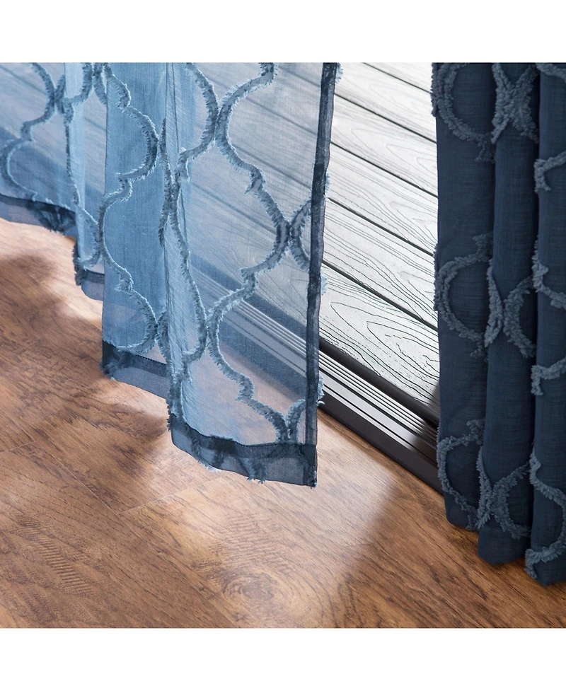 Chanasya Premium 2-Panel Faux Linen Shimmer Textured Sheer Curtain Panels