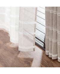 Chanasya Premium 2-Panel Faux Linen Shimmer Textured Sheer Curtain Panels