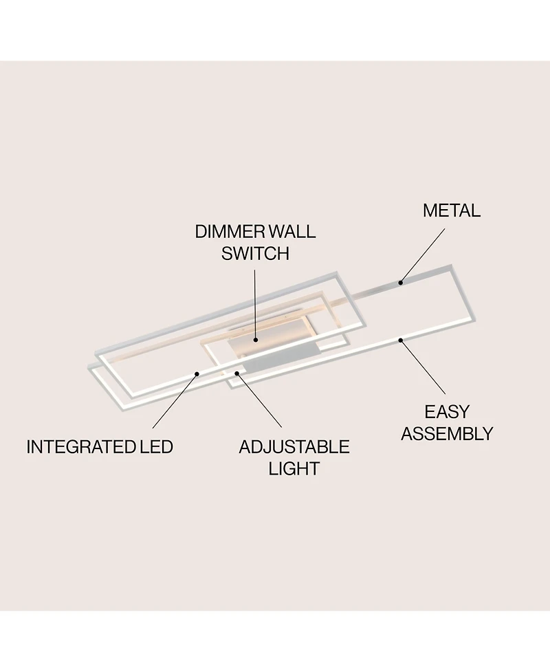 Jonathan Y Palco Contemporary Minimalist Metal Adjustable Dimmable Geometric Integrated Led Flush Mount