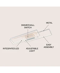 Jonathan Y Palco Contemporary Minimalist Metal Adjustable Dimmable Geometric Integrated Led Flush Mount