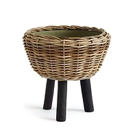 Woven Rattan Dry Basket Plant Riser 17"