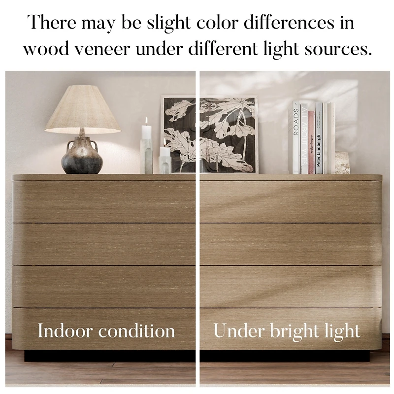 Homsee White Mirror Finished 5 Drawers Chest of Drawers