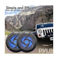 Pyle 4" Low-Profile Marine Led Speakers, Waterproof, 100 Watt