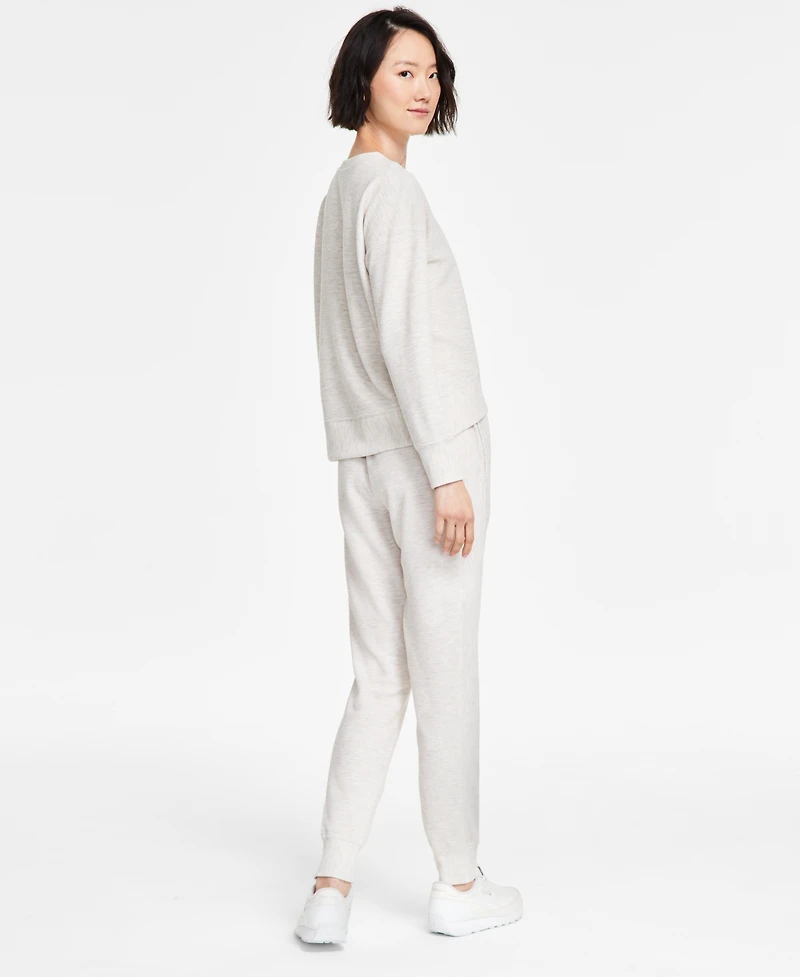 Id Ideology Women's Ottoman-Rib Jogger Pants, Created for Macy's
