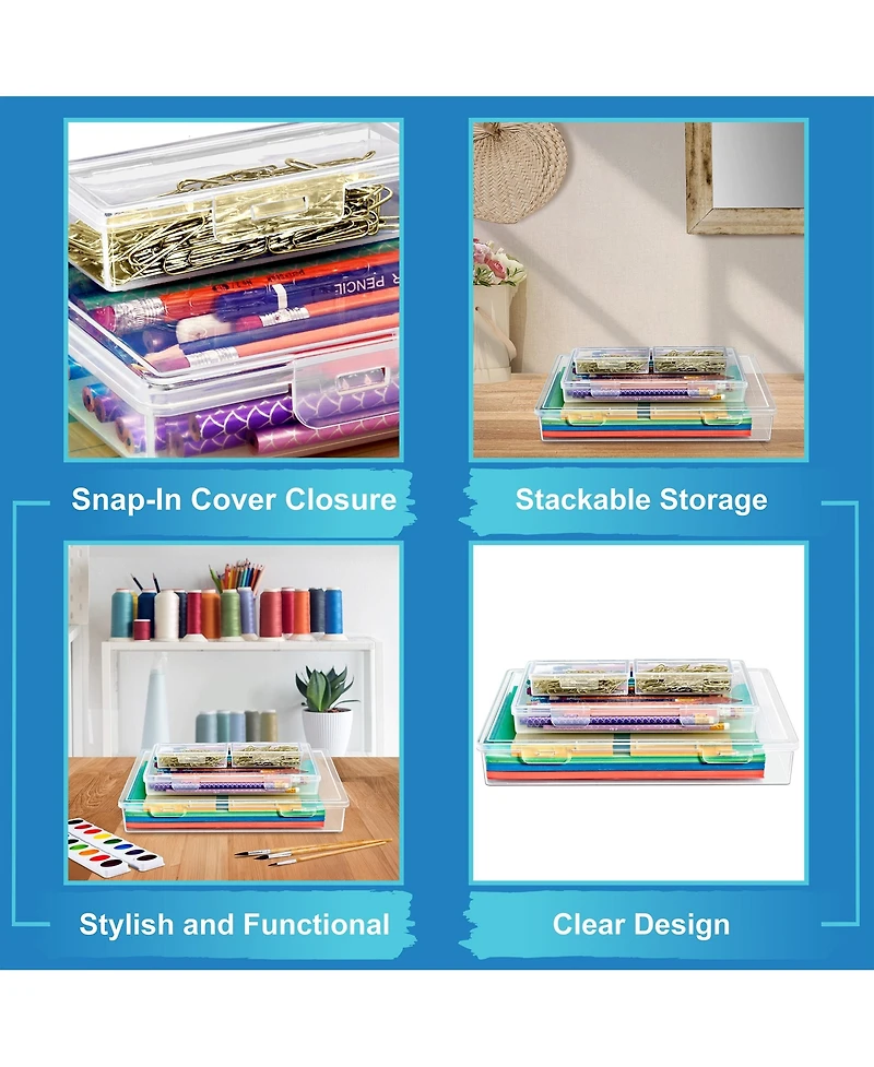 Sorbus 4 Piece Stackable Document & Paper Storage Box Set