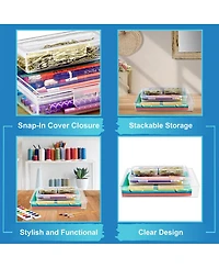 Sorbus 4 Piece Stackable Document & Paper Storage Box Set