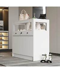 Homsee White Storage Cabinet Bedroom Dresser Armoire Island