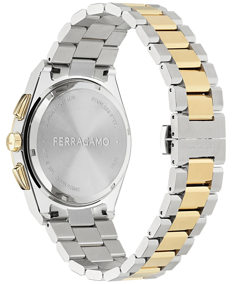 Ferragamo Men's Swiss Chronograph Vega Two-Tone Stainless Steel Bracelet Watch 42mm