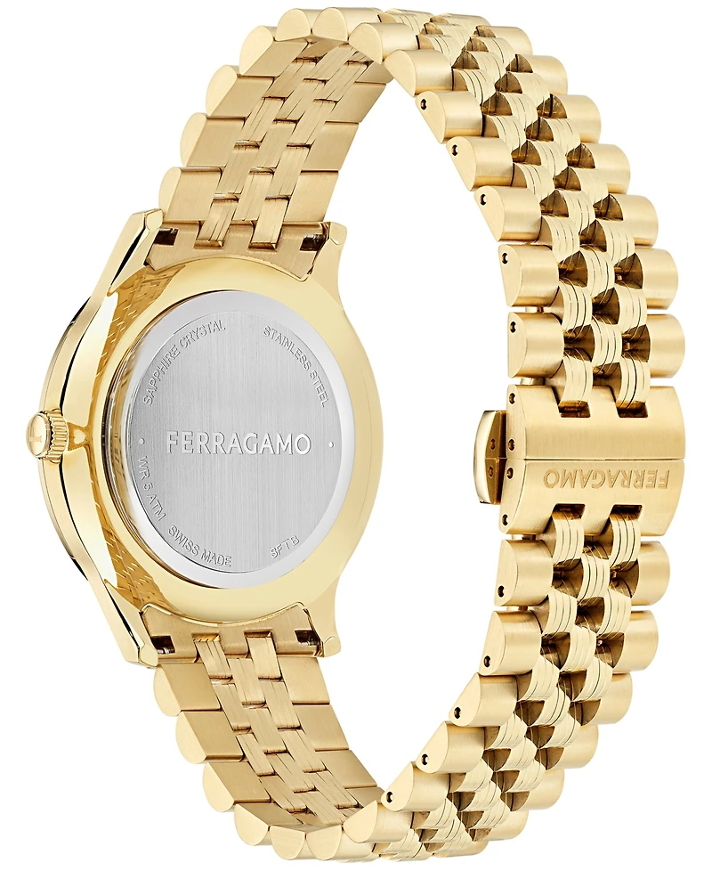 Ferragamo Women's Swiss Duo Gold Ion Plated Stainless Steel Bracelet Watch 40mm