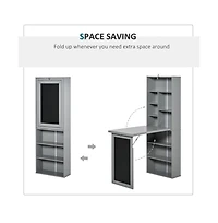 Slickblue Grey Wall Mount Desk Cabinet – Space-Saving and Stylish