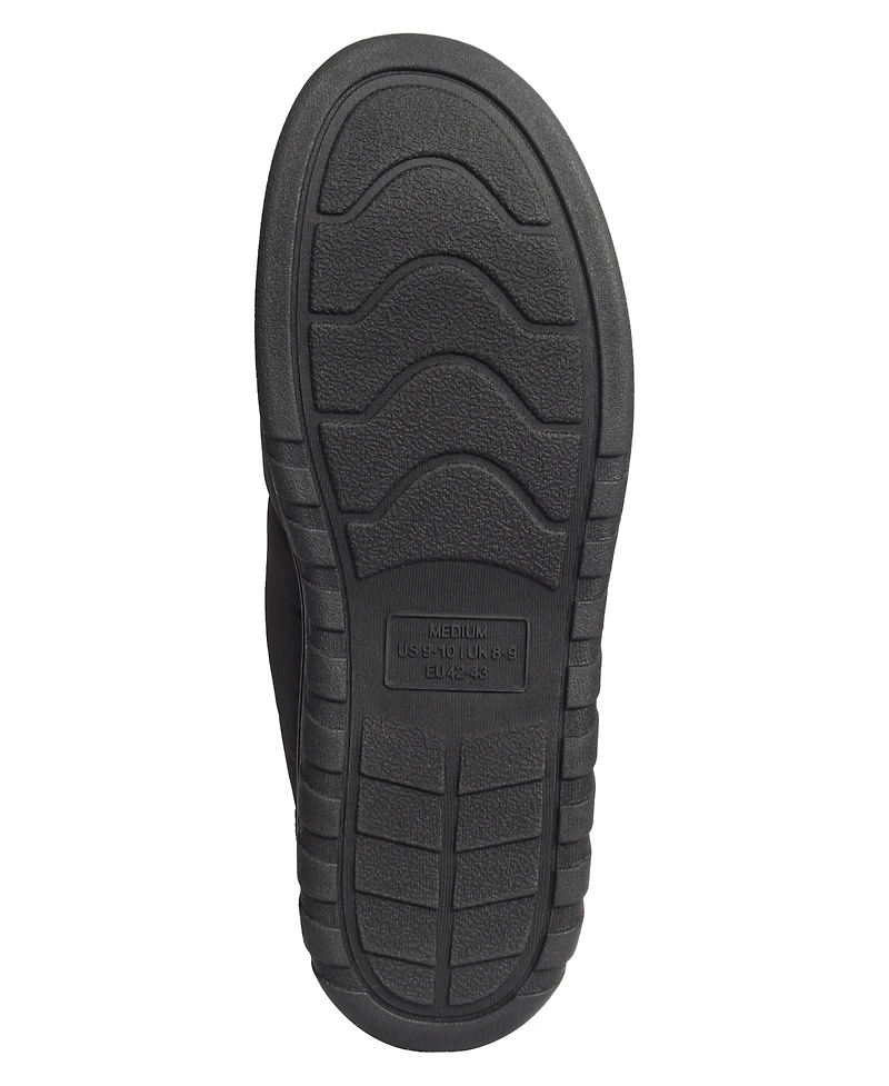 Weatherproof Men's Nylon Puffer Clog with Microplush Lining Indoor-Outdoor Sole Slipper