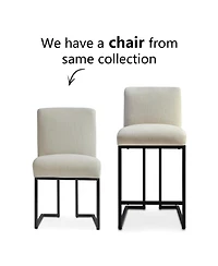 Maison Boucle Set of 2 Fabric Armless Counter Height Stools,25" stools-Maison