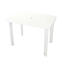 vidaXL Patio Table White 39.8"x26.8"x28.3" Plastic