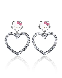 Hello Kitty Sanrio Heart Dangle Drop Earrings