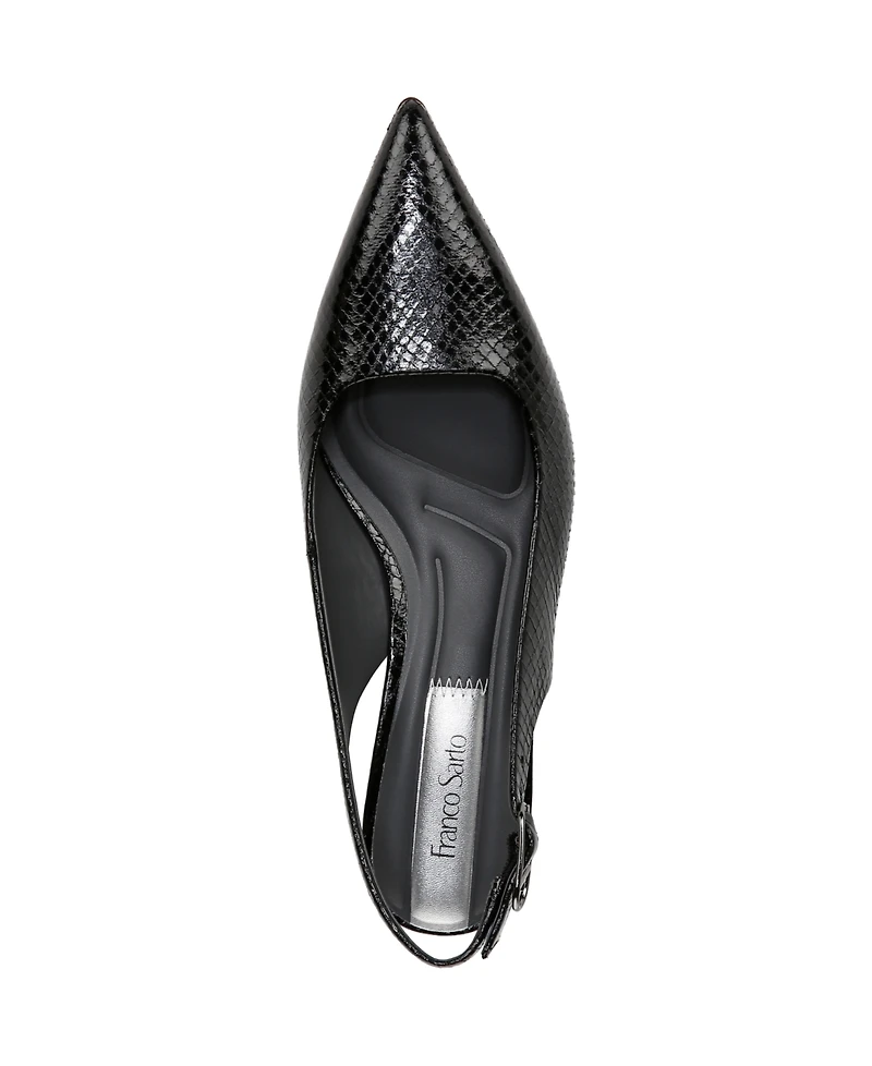 Franco Sarto Women's Marlow Pointed Toe Slingback Kitten Heel Pumps