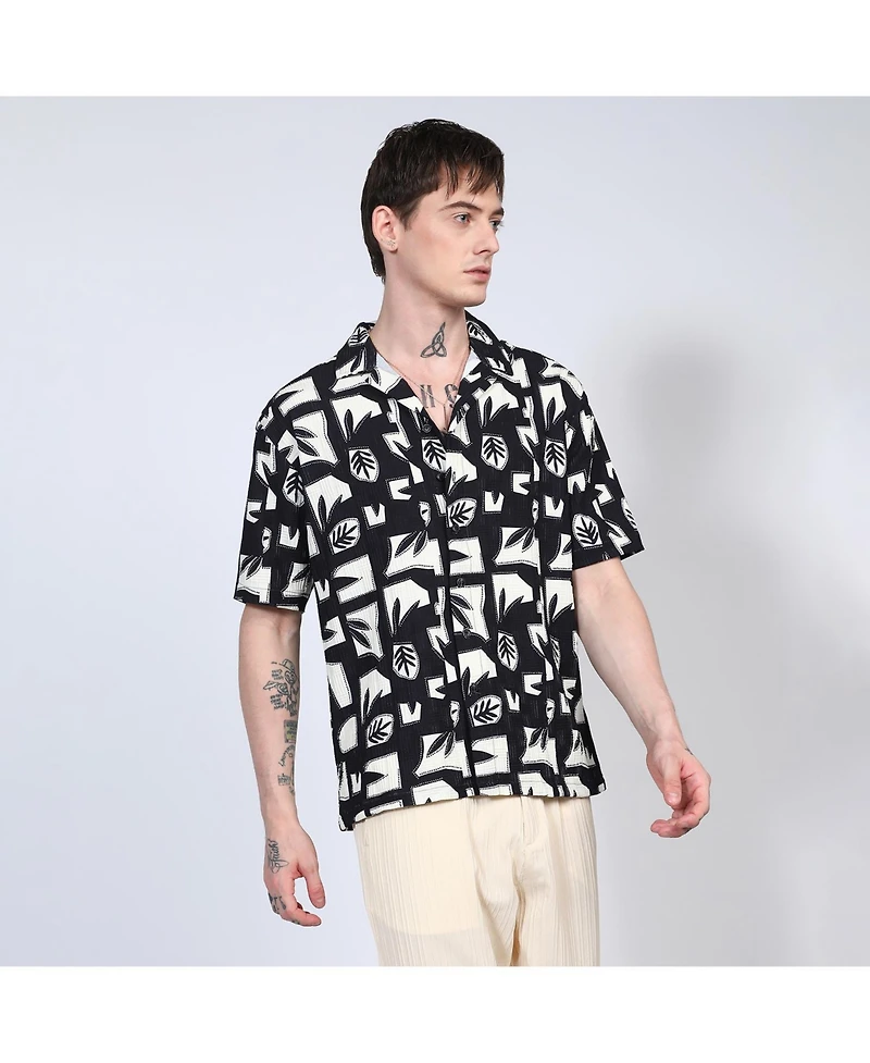 Campus Sutra Men's Pleat-Creased Shirt