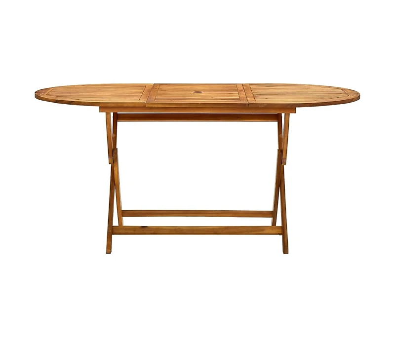 vidaXL Folding Patio Table 63"x33.5"x29.5" Solid Wood Acacia
