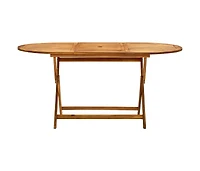 vidaXL Folding Patio Table 63"x33.5"x29.5" Solid Wood Acacia
