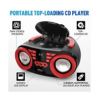 Pyle Portable Cd Player Boombox With Bluetooth, Am/Fm Radio & Usb, 50 Watt