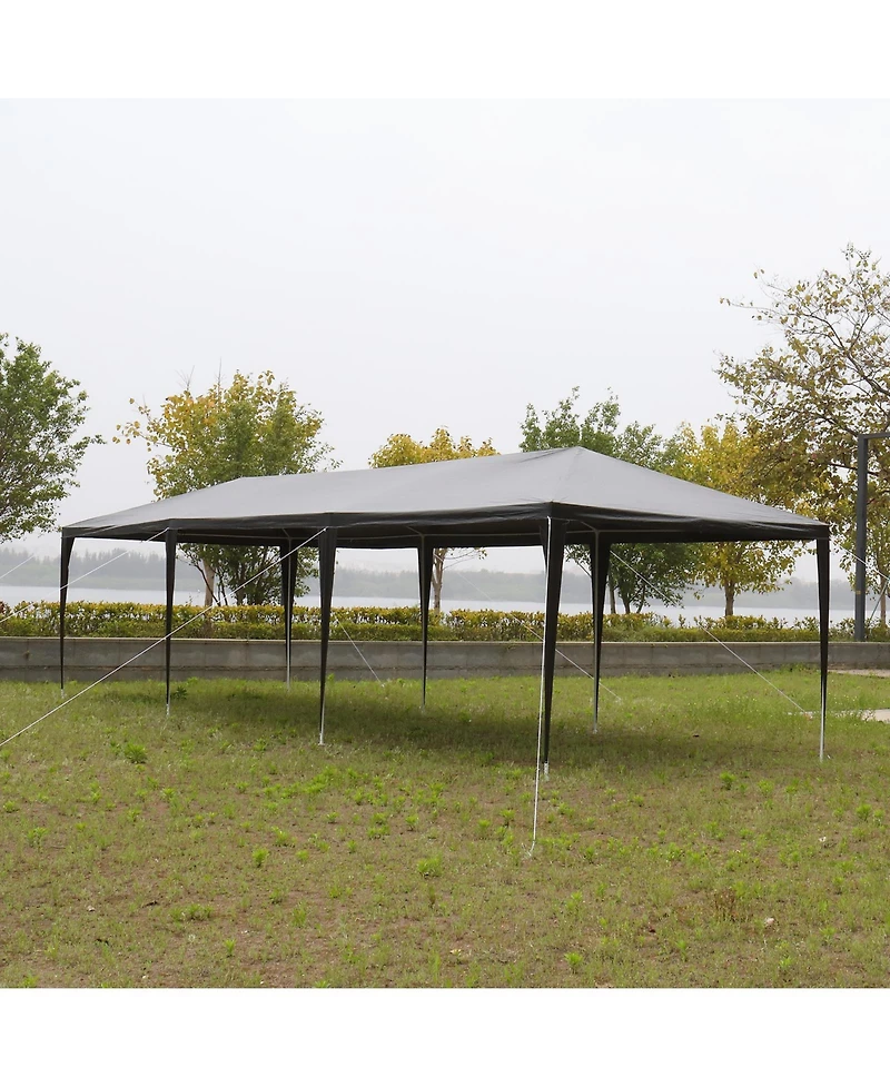 Slickblue Outdoor Party Tent with 8 Removable Sidewalls, Waterproof Canopy Patio Wedding Gazebo, Black