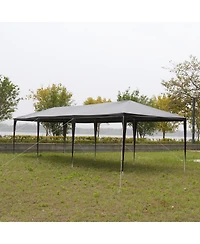 Slickblue Outdoor Party Tent with 8 Removable Sidewalls, Waterproof Canopy Patio Wedding Gazebo, Black
