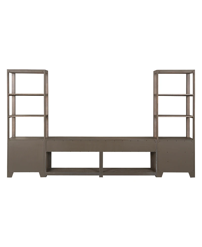 Portmore 80" Wood 3PC Tv Console Set (80"Console, 2 Piers)