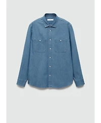 Mango Men's Chest Pocket Denim Shirt