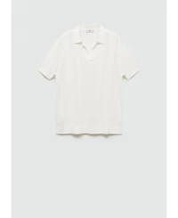 Mango Men's Ribbed Knit Polo Shirt