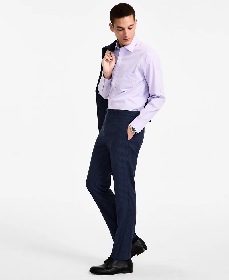 B by Brooks Brothers Men's Pinstriped Wool-Blend Stretch Classic-Fit Suit Separates Pant