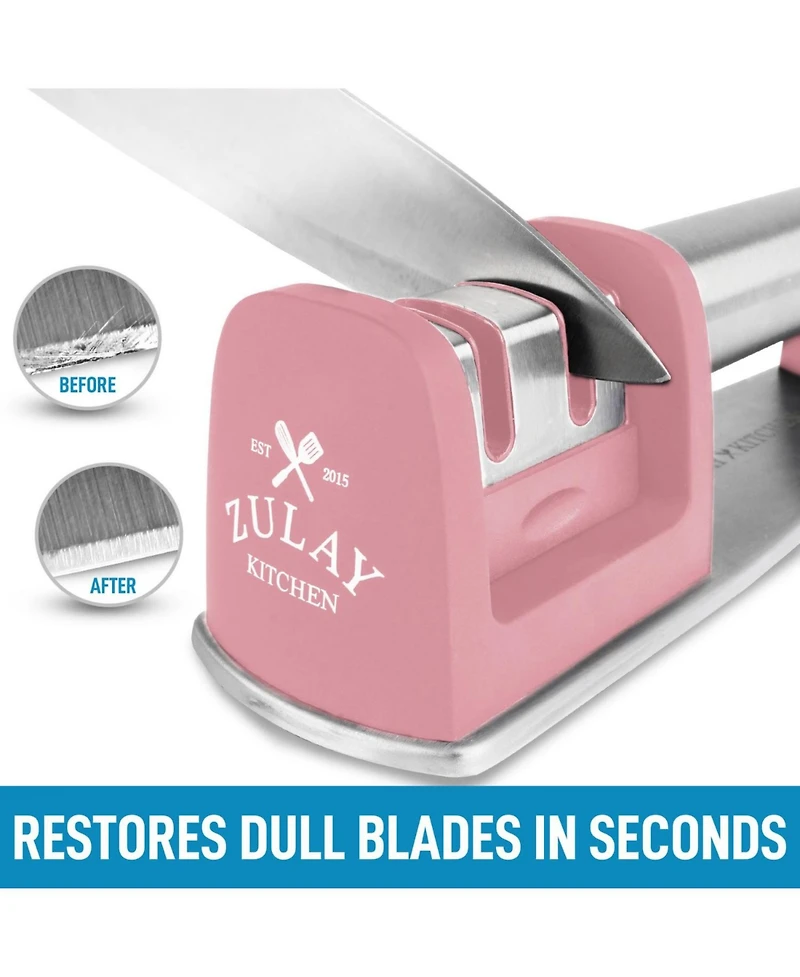 Premium Quality Knife Sharpener for Straight and Serrated Knives Stainless Steel Ceramic and Tungsten