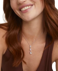 Eliot Danori Silver-Tone Triple Pear Cubic Zirconia Drop Lariat Necklace, 16" + 2" extender, Created for Macy's