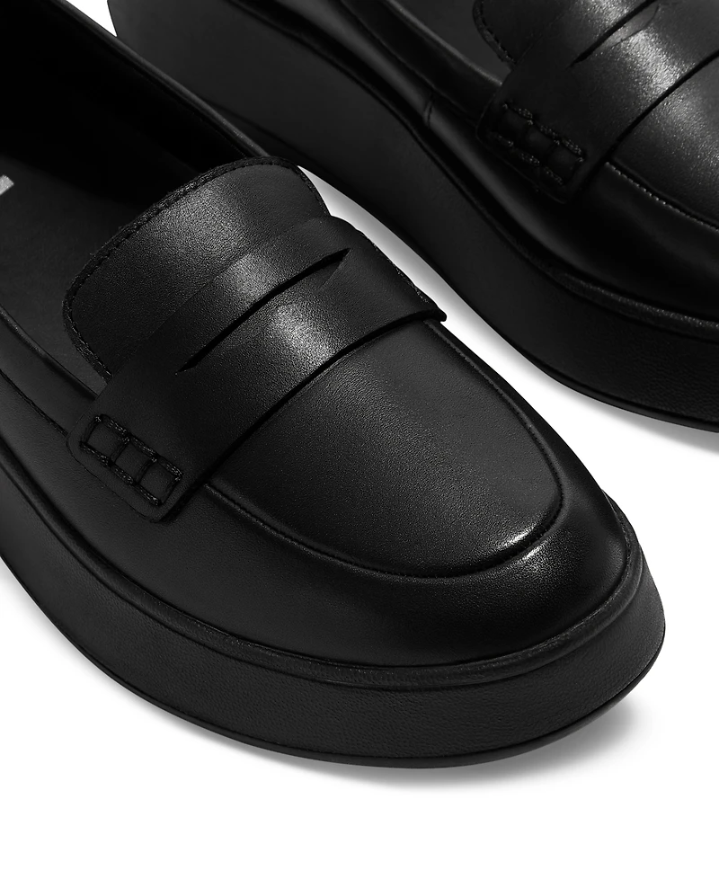 FitFlop Women's F-Mode Leather Flatform Loafer Flats