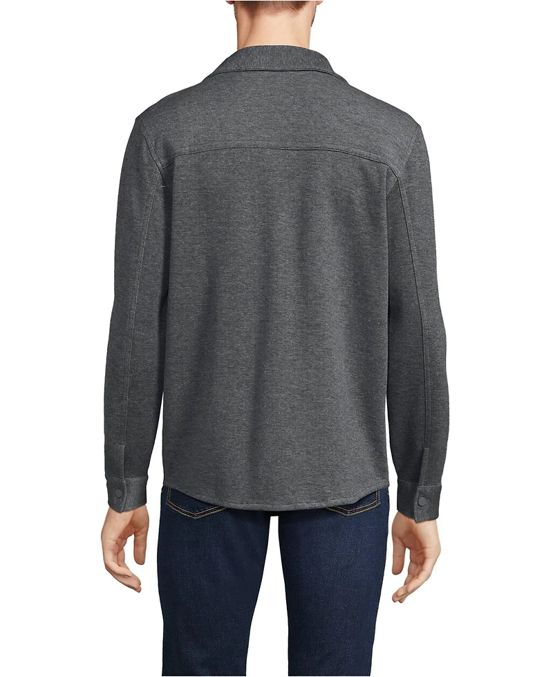 Lands' End Men's Knit Long Sleeve Shirt Jacket