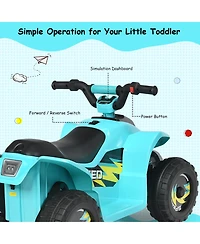 6V Kids Electric Quad Atv 4 Wheels Ride On Toy Toddlers Forward&Reverse