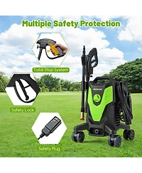 2400 Psi High Pressure Cleaner Machine Electric Washer with 4 Wheels