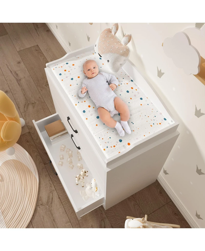 Homsee 3-Drawer White Wooden Storage Organizer Cabinet