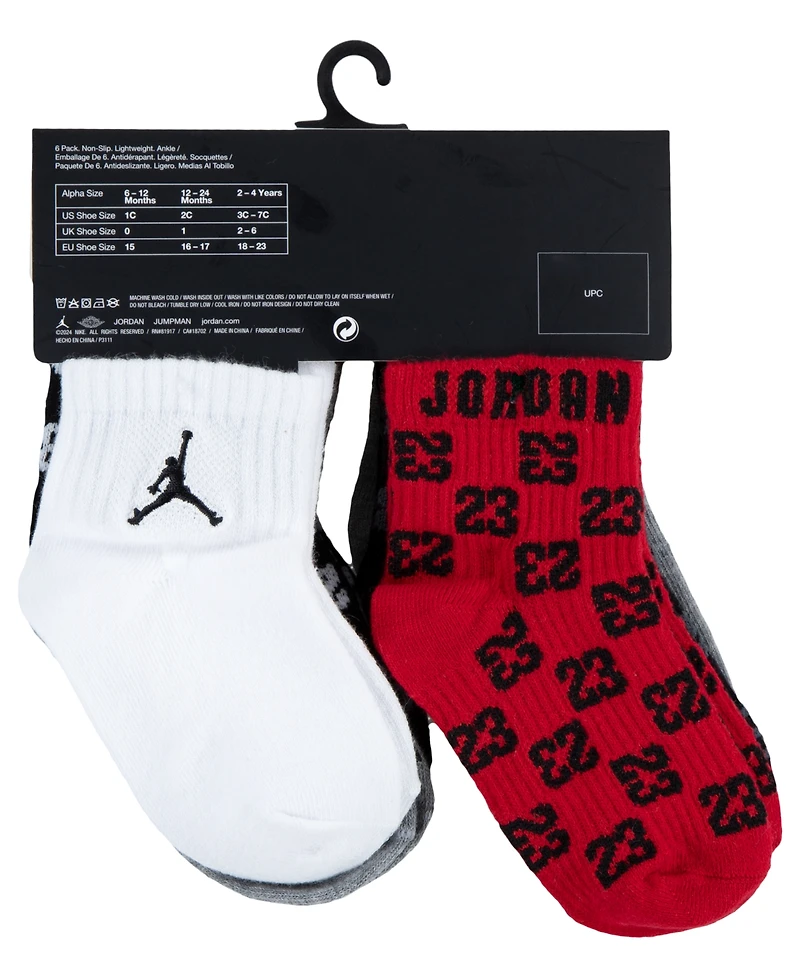 Jordan Baby and Toddler Monogram Socks, 6-Pack