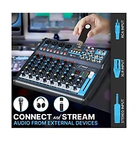 Pyle 8-Channel Bluetooth Pro Audio Dj Sound Mixer
