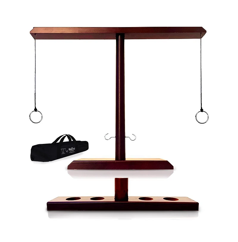 Battle Hooks - Xl 2 Player Hook and Ring Game with Shot Ladder - 5+ Games Included - 20 Second Set Up - Ring Toss Game