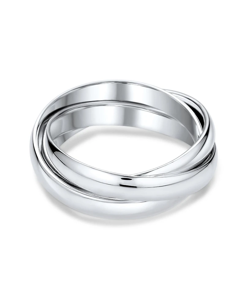 Bling Jewelry Silver Ring: Simple Dome Russian Triple Rolling Band Sterling