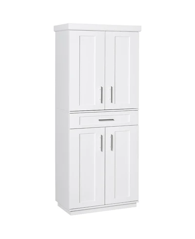 Homcom Kitchen Pantry with Doors and Drawer, Adjustable Shelves