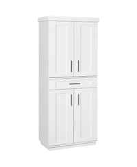 Homcom Kitchen Pantry with Doors and Drawer, Adjustable Shelves