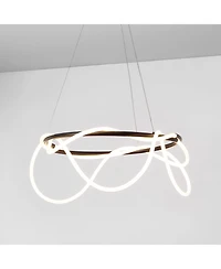 Jonathan Y Lisette Contemporary Minimalist 360 Adjustable Silicone Neon Rope Dimmable Integrated Led Chandelier
